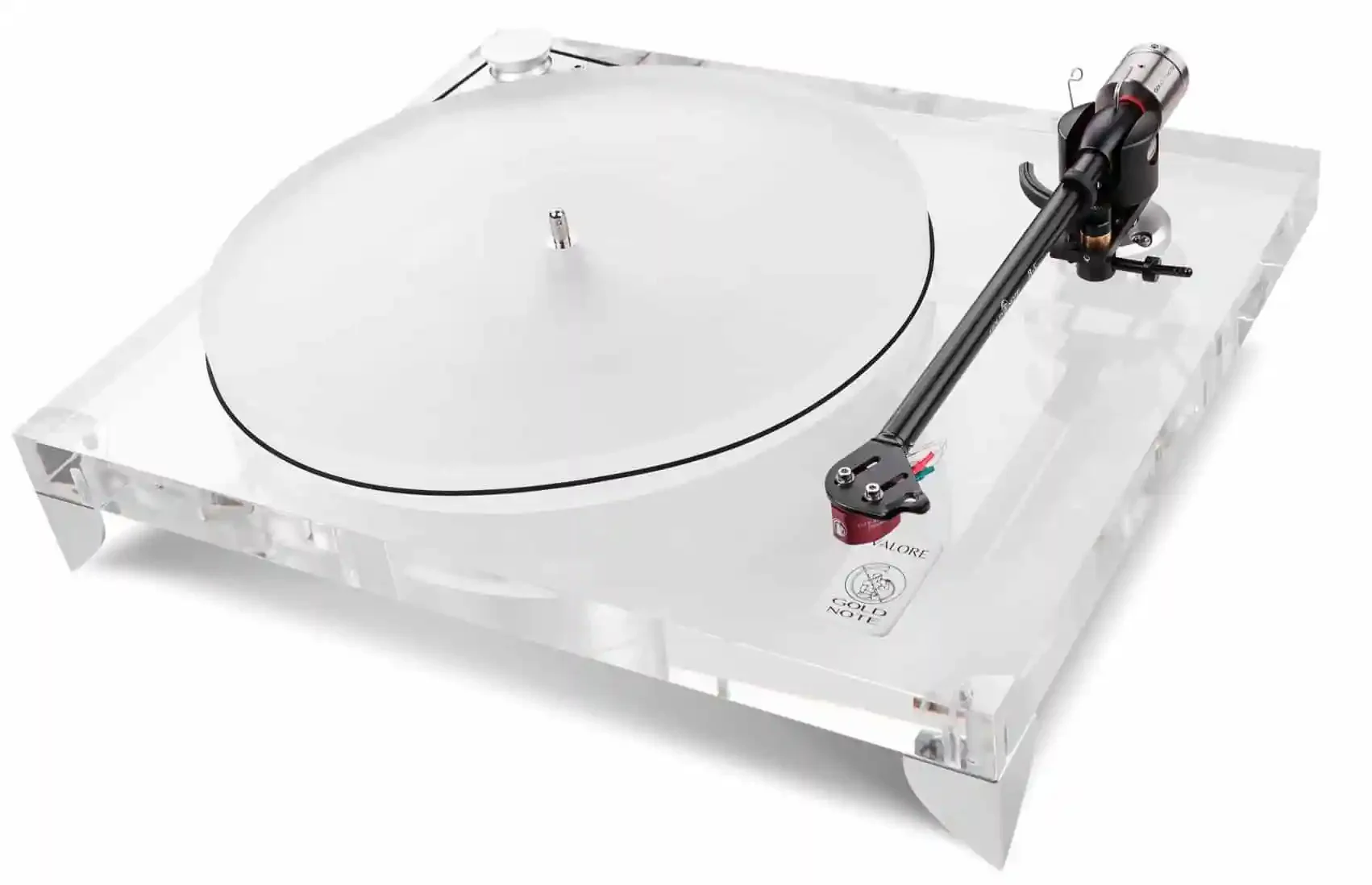 Platine vinyle Gold Note Valore 425 Plus en acrylique transparent sans cellule